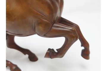 水戸金工　北川北仙　黄銅製(ブロンズ)　駿馬　馬の置物(置物、オブジェ、インテリア)(R-062821)