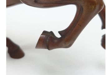 水戸金工　北川北仙　黄銅製(ブロンズ)　駿馬　馬の置物(置物、オブジェ、インテリア)(R-062821)