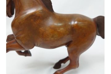 水戸金工　北川北仙　黄銅製(ブロンズ)　駿馬　馬の置物(置物、オブジェ、インテリア)(R-062821)