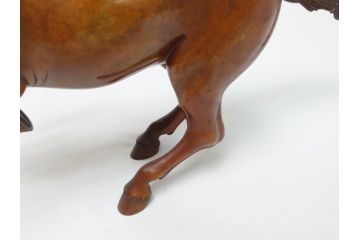 水戸金工　北川北仙　黄銅製(ブロンズ)　駿馬　馬の置物(置物、オブジェ、インテリア)(R-062821)