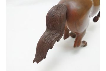 水戸金工　北川北仙　黄銅製(ブロンズ)　駿馬　馬の置物(置物、オブジェ、インテリア)(R-062821)
