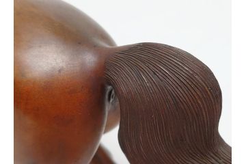 水戸金工　北川北仙　黄銅製(ブロンズ)　駿馬　馬の置物(置物、オブジェ、インテリア)(R-062821)