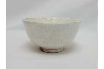 唐津　三玄窯　中里重利　粉引茶碗(共箱付き、茶器、茶道具、和食器)(R-062822)