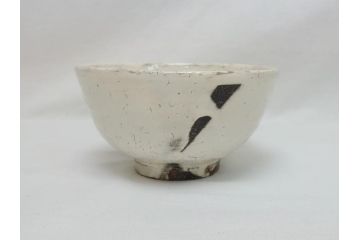 唐津　三玄窯　中里重利　粉引茶碗(共箱付き、茶器、茶道具、和食器)(R-062822)