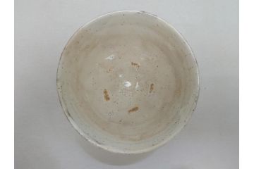 唐津　三玄窯　中里重利　粉引茶碗(共箱付き、茶器、茶道具、和食器)(R-062822)