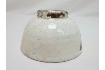 唐津　三玄窯　中里重利　粉引茶碗(共箱付き、茶器、茶道具、和食器)(R-062822)