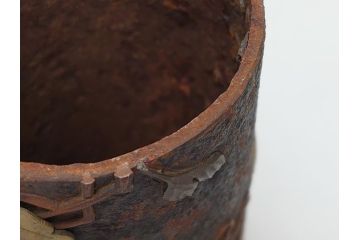 稀少　明治期　玉光齋　鉄製　蟷螂　花入(カマキリ、かまきり、花瓶)(R-062826)