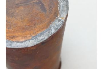 稀少　明治期　玉光齋　鉄製　蟷螂　花入(カマキリ、かまきり、花瓶)(R-062826)