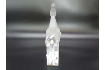 フランス　LALIQUE(ラリック)　クリスタル　跳ね馬　置物(箱なし、ガラス製、オブジェ、インテリア)(R-062827)