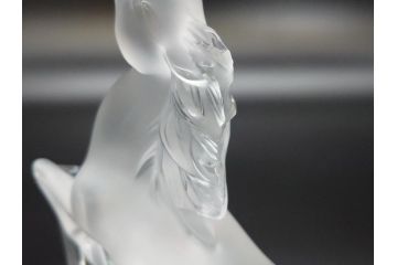 フランス　LALIQUE(ラリック)　クリスタル　跳ね馬　置物(箱なし、ガラス製、オブジェ、インテリア)(R-062827)