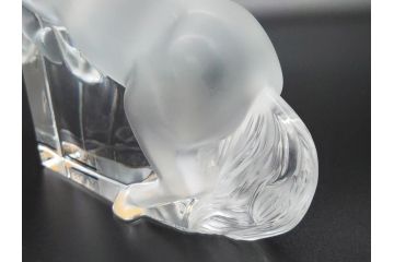 フランス　LALIQUE(ラリック)　クリスタル　跳ね馬　置物(箱なし、ガラス製、オブジェ、インテリア)(R-062827)