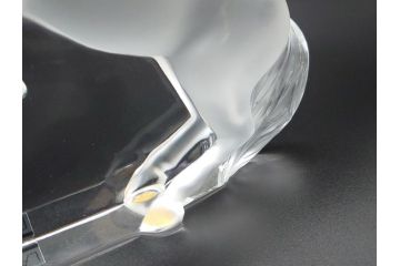 フランス　LALIQUE(ラリック)　クリスタル　跳ね馬　置物(箱なし、ガラス製、オブジェ、インテリア)(R-062827)