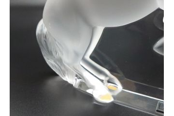 フランス　LALIQUE(ラリック)　クリスタル　跳ね馬　置物(箱なし、ガラス製、オブジェ、インテリア)(R-062827)