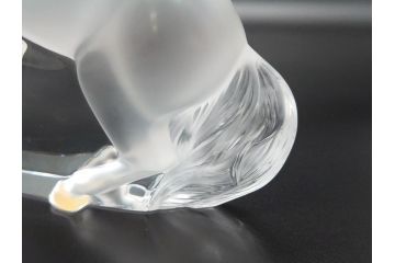 フランス　LALIQUE(ラリック)　クリスタル　跳ね馬　置物(箱なし、ガラス製、オブジェ、インテリア)(R-062827)