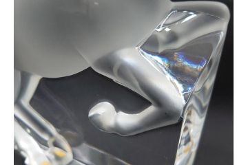 フランス　LALIQUE(ラリック)　クリスタル　跳ね馬　置物(箱なし、ガラス製、オブジェ、インテリア)(R-062828)