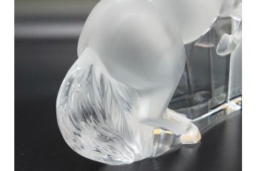 フランス　LALIQUE(ラリック)　クリスタル　跳ね馬　置物(箱なし、ガラス製、オブジェ、インテリア)(R-062828)