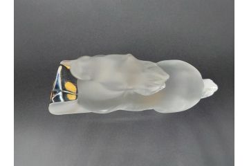 フランス　LALIQUE(ラリック)　クリスタル　跳ね馬　置物(箱なし、ガラス製、オブジェ、インテリア)(R-062828)