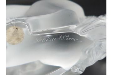 フランス　LALIQUE(ラリック)　クリスタル　跳ね馬　置物(箱なし、ガラス製、オブジェ、インテリア)(R-062828)