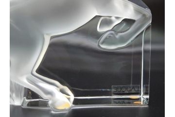 フランス　LALIQUE(ラリック)　クリスタル　跳ね馬　置物(箱なし、ガラス製、オブジェ、インテリア)(R-062828)