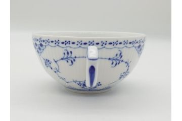 デンマーク　ROYAL COPENHAGEN(ロイヤルコペンハーゲン)　ブルーフルーテッド　ハーフレース　ティーカップ&ソーサー3客セット(洋食器、C&S)(R-062829)