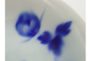 昭和初期　深川製磁　オールド深川　染付　花文　7寸　約21cm　深鉢(和食器、和皿、深皿、七寸)(R-062830)