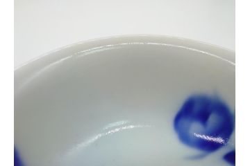 昭和初期　深川製磁　オールド深川　染付　花文　7寸　約21cm　深鉢(和食器、和皿、深皿、七寸)(R-062830)