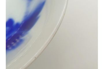 昭和初期　深川製磁　オールド深川　染付　花文　7寸　約21cm　深鉢(和食器、和皿、深皿、七寸)(R-062830)