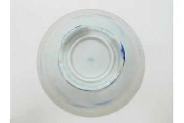 昭和初期　深川製磁　オールド深川　染付　花文　7寸　約21cm　深鉢(和食器、和皿、深皿、七寸)(R-062830)