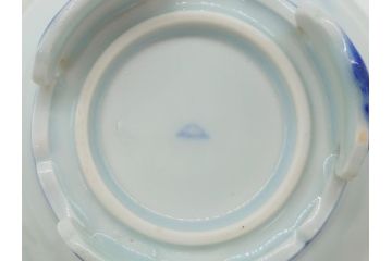昭和初期　深川製磁　オールド深川　染付　花文　7寸　約21cm　深鉢(和食器、和皿、深皿、七寸)(R-062830)