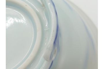 昭和初期　深川製磁　オールド深川　染付　花文　7寸　約21cm　深鉢(和食器、和皿、深皿、七寸)(R-062830)