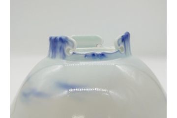 昭和初期　深川製磁　オールド深川　染付　花文　7寸　約21cm　深鉢(和食器、和皿、深皿、七寸)(R-062830)
