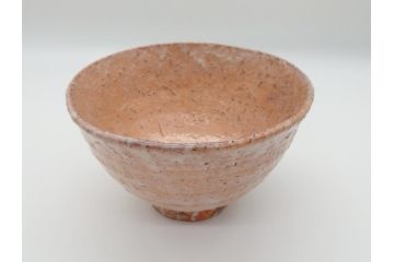 萩焼　指月窯　波多野善蔵　彩雲　茶碗(而妙斎書付、共箱付き、茶器、茶道具、和食器)(R-062833)