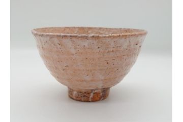 萩焼　指月窯　波多野善蔵　彩雲　茶碗(而妙斎書付、共箱付き、茶器、茶道具、和食器)(R-062833)