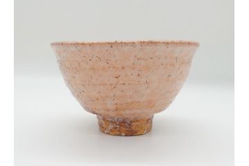 萩焼　指月窯　波多野善蔵　彩雲　茶碗(而妙斎書付、共箱付き、茶器、茶道具、和食器)(R-062833)