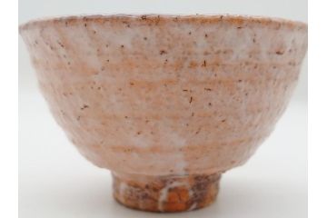 萩焼　指月窯　波多野善蔵　彩雲　茶碗(而妙斎書付、共箱付き、茶器、茶道具、和食器)(R-062833)