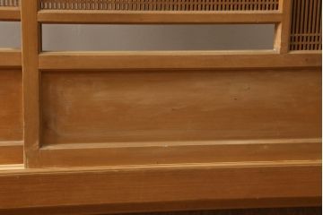 和製アンティーク　国産家具　高級品　上質な和の空間づくりにオススメな組子入り衝立て(組子パーテーション、つい立て、仕切り、組子家具)(R-062837)