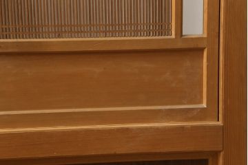 和製アンティーク　国産家具　高級品　上質な和の空間づくりにオススメな組子入り衝立て(組子パーテーション、つい立て、仕切り、組子家具)(R-062837)