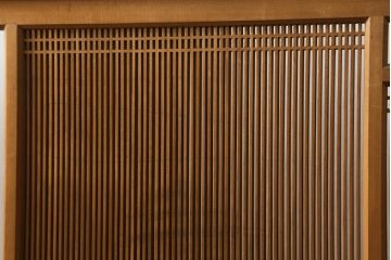 和製アンティーク　国産家具　高級品　上質な和の空間づくりにオススメな組子入り衝立て(組子パーテーション、つい立て、仕切り、組子家具)(R-062837)