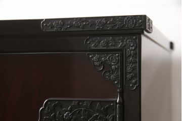 中古　美品　駿河民芸　品の良い牡丹の金具が和の雰囲気を高めるチェスト(和タンス、収納たんす、整理箪笥、衣装箪笥、引き出し)(R-062845)