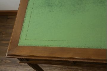 中古　イギリス高級輸入家具　洗練された佇まいが美しいレザートップデスク(机、平机、ワークデスク、在宅用、在宅ワーク)(定価約60万円)(R-062846)