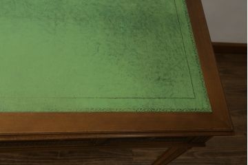 中古　イギリス高級輸入家具　洗練された佇まいが美しいレザートップデスク(机、平机、ワークデスク、在宅用、在宅ワーク)(定価約60万円)(R-062846)