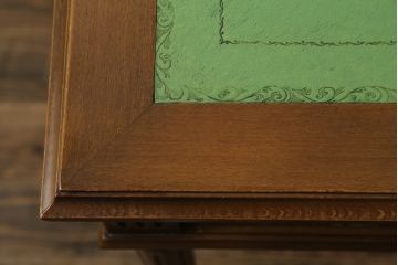 中古　イギリス高級輸入家具　洗練された佇まいが美しいレザートップデスク(机、平机、ワークデスク、在宅用、在宅ワーク)(定価約60万円)(R-062846)