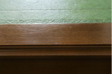 中古　イギリス高級輸入家具　洗練された佇まいが美しいレザートップデスク(机、平机、ワークデスク、在宅用、在宅ワーク)(定価約60万円)(R-062846)