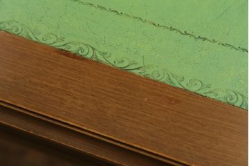 中古　イギリス高級輸入家具　洗練された佇まいが美しいレザートップデスク(机、平机、ワークデスク、在宅用、在宅ワーク)(定価約60万円)(R-062846)