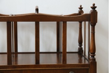 イギリスビンテージ　最高級　Bevan Funnell(ベヴァン・ファンネル)　Reprodux(リプロダックス)　マホガニー材　細部まで凝ったデザインが魅力的なマガジンラック　(R-062849)