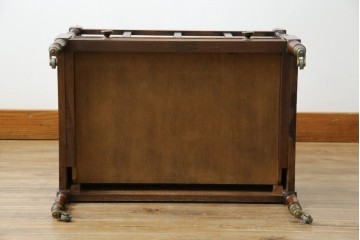 イギリスビンテージ　最高級　Bevan Funnell(ベヴァン・ファンネル)　Reprodux(リプロダックス)　マホガニー材　細部まで凝ったデザインが魅力的なマガジンラック　(R-062849)