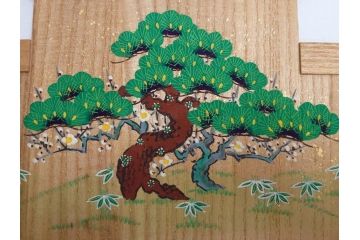 奈良　南都　川口神泉　木彫　金彩　極彩色　五段　十五人揃　一刀彫雛人形(共箱付き、木製、雛壇、ひな人形、段飾、コンパクト)(R-062853)