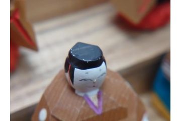 奈良　南都　川口神泉　木彫　金彩　極彩色　五段　十五人揃　一刀彫雛人形(共箱付き、木製、雛壇、ひな人形、段飾、コンパクト)(R-062853)