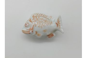 桃山宗山(沢田宗山)　色絵　鯛　箸置き4点セット(共箱付き、はし置き、和食器)(R-062855)