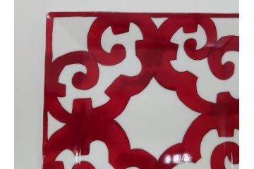 フランス　HERMES(エルメス)　ガダルキヴィール　スクエアプレート大小(各2枚)　4点セット　15cm　7cm(箱なし、洋食器、ペア)(R-062856)